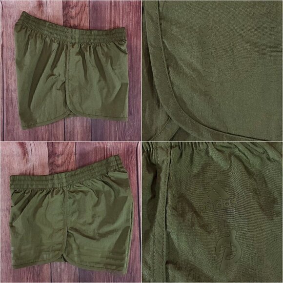 NWT Adidas Ivy Park Peloton Womens Size Meidum Green Wind Short Nylon HG0593 - Picture 5 of 16